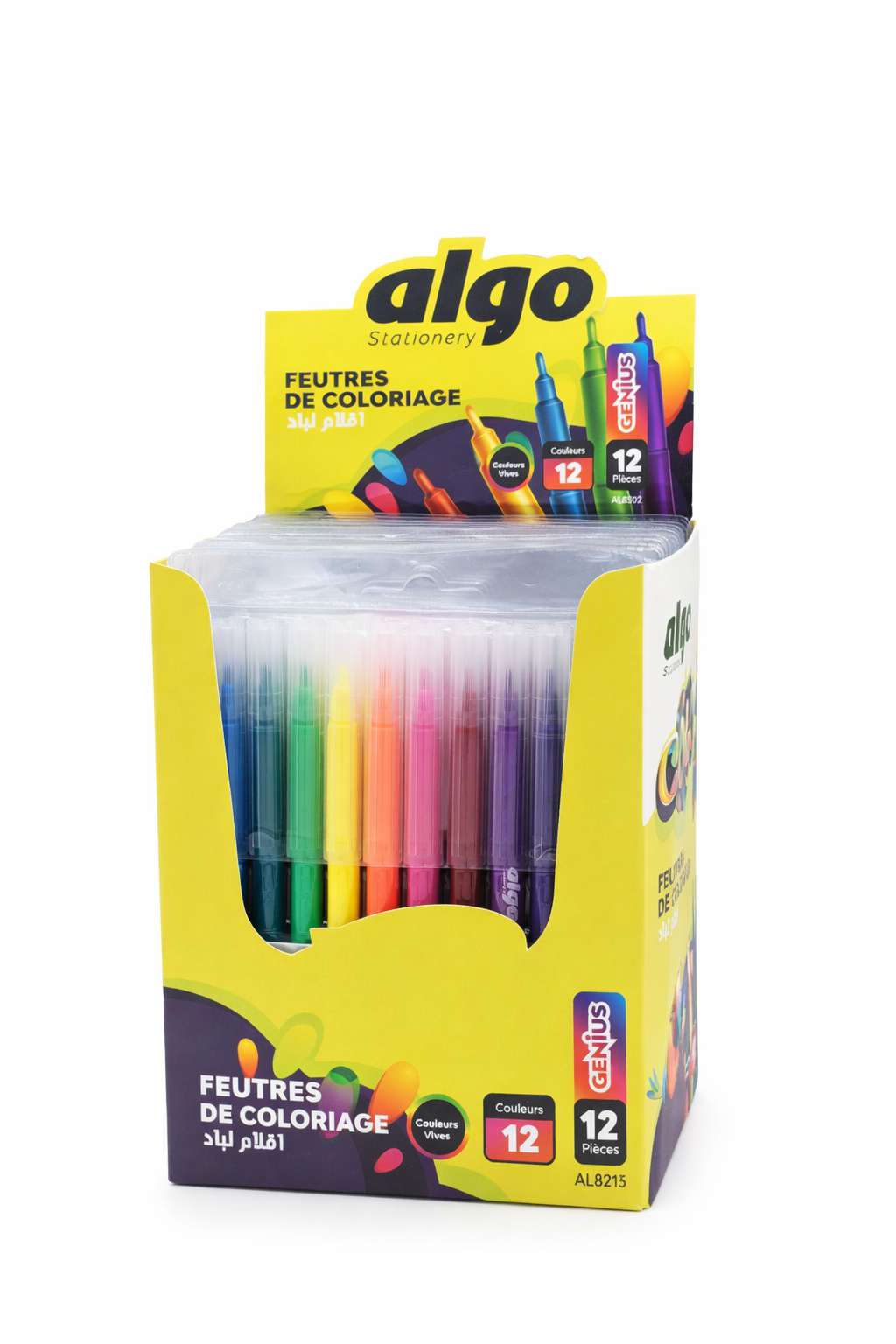 Feutres de coloriage Algo COLO – étui de 12 couleurs