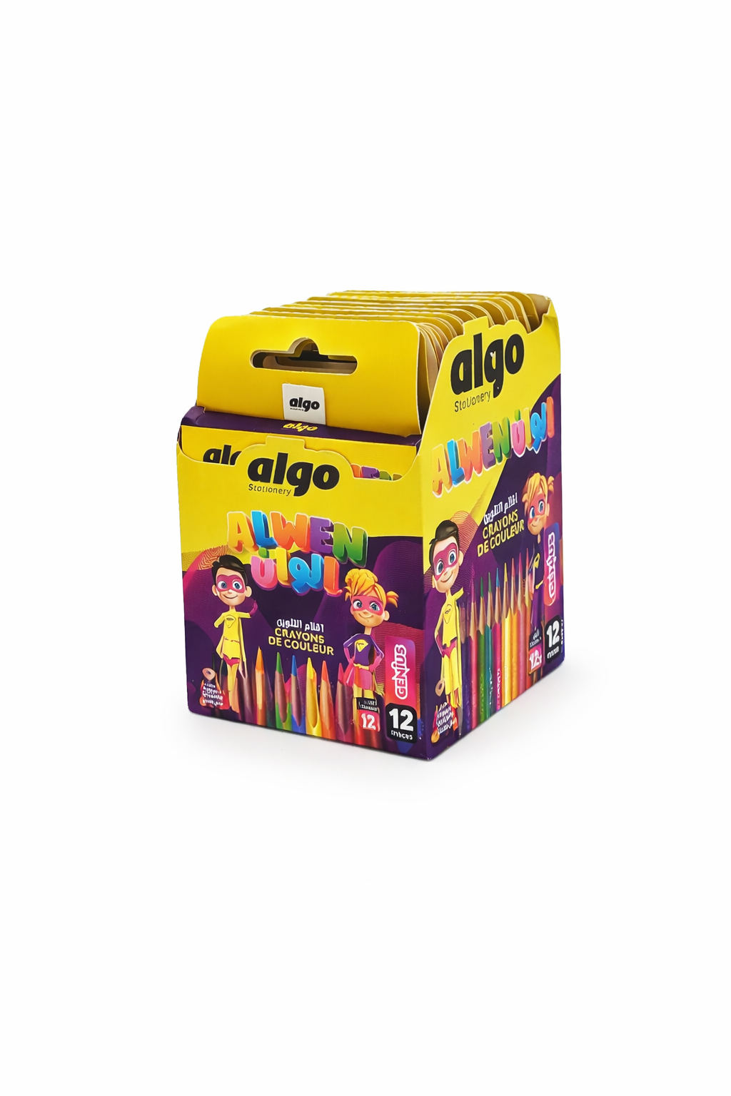 Crayons de couleur Algo Alwen – étui de 12