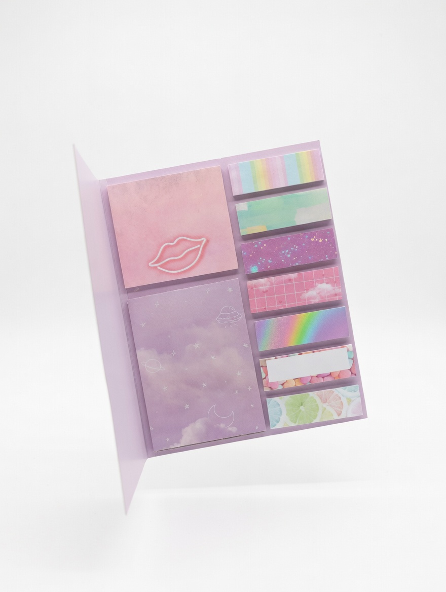 Post it Adhésifs (Sticky Notes) – Set de Marque-Pages et Post-it Design