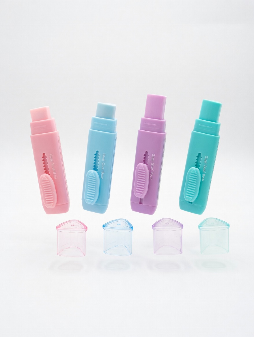 Gomme Rétractable Triangle – Couleurs Pastel Assorties