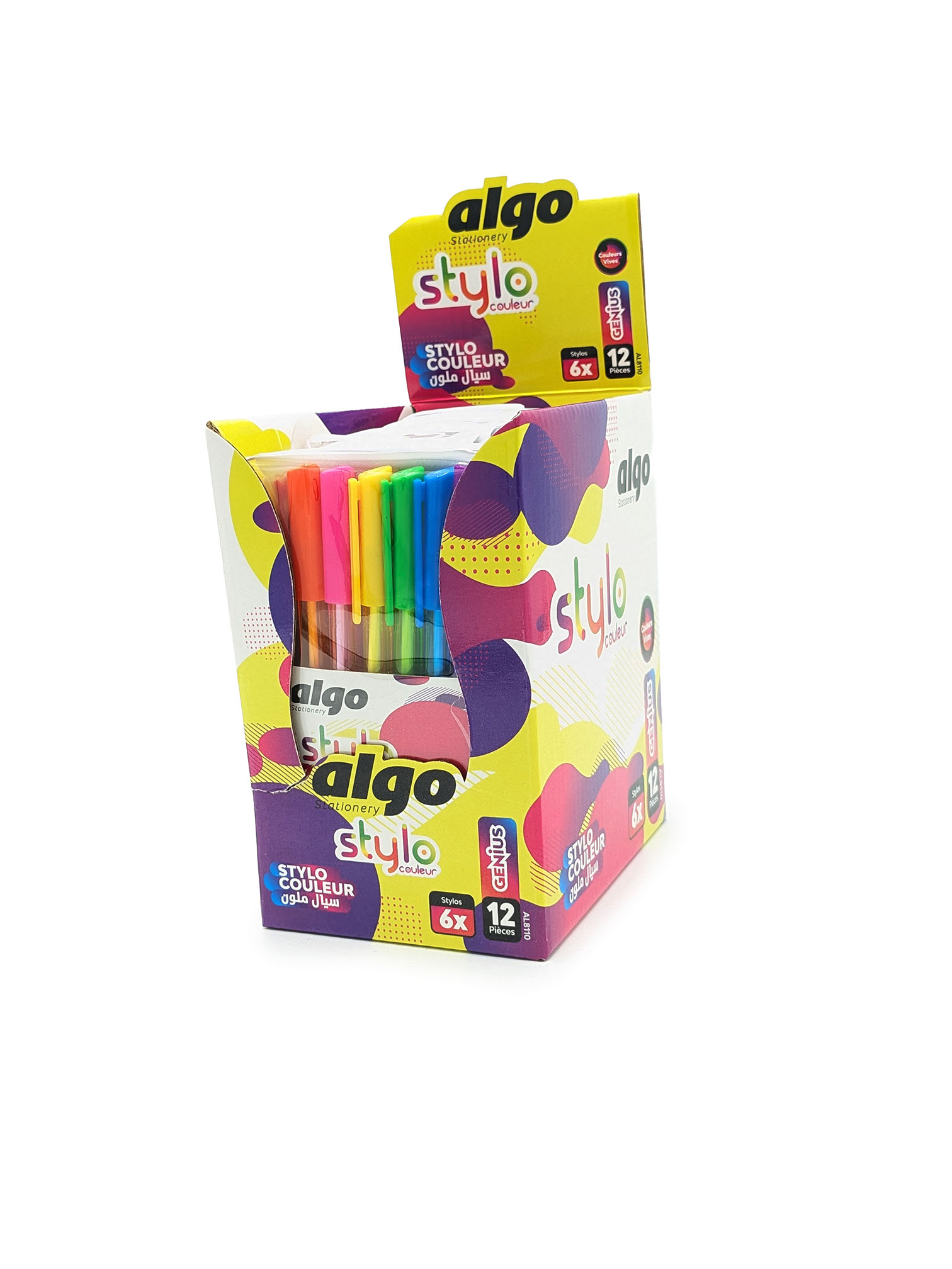 Stylos couleur Algo Genius – étui de 6 couleurs
