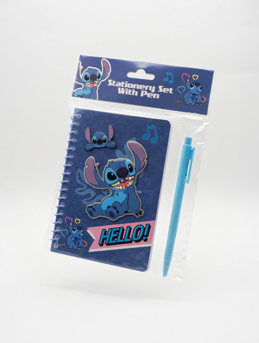 Mini Carnet Spiral + Stylo – Set Papeterie Kawaii & Dessins Animés