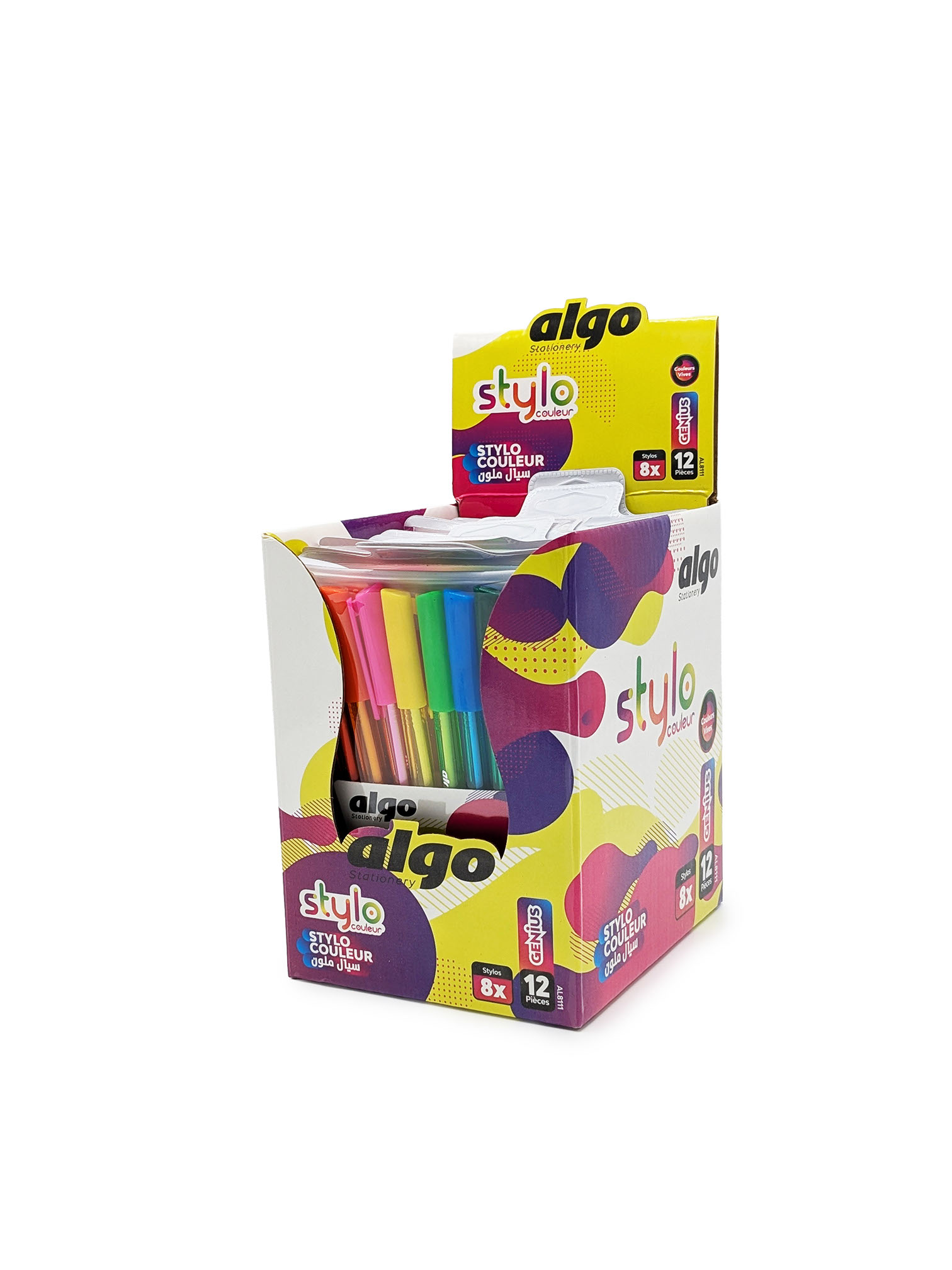 Stylos couleur Algo Genius – étui de 8 couleurs