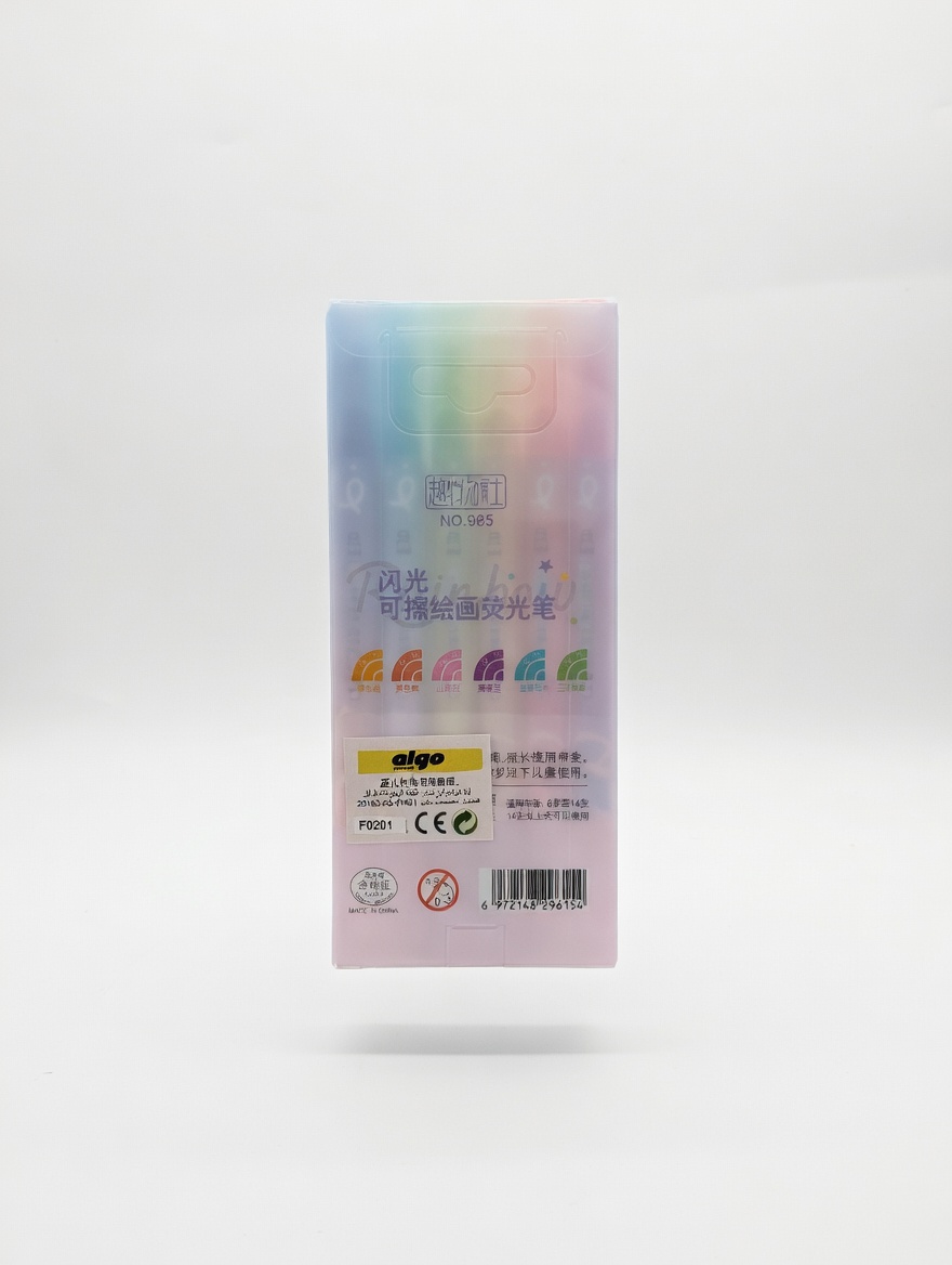 Set de Surligneurs Pailletés Effaçables Rainbow – 6 Couleurs