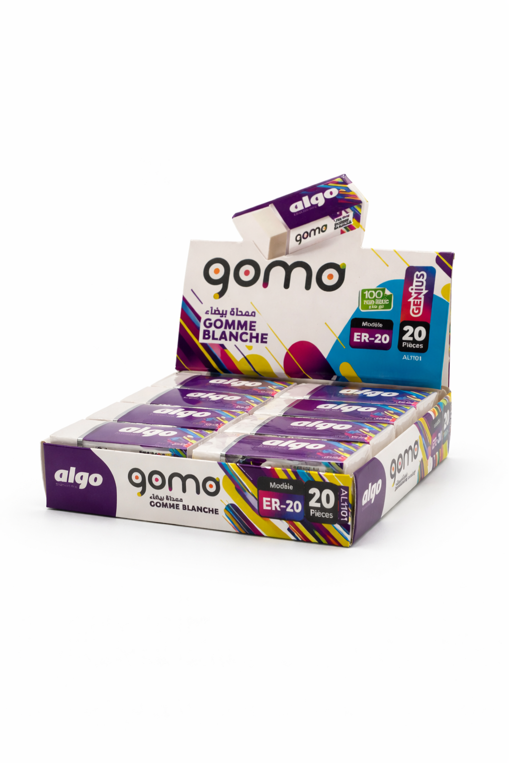 Gomme blanche Algo Gomo ER-20 – boîte de 20