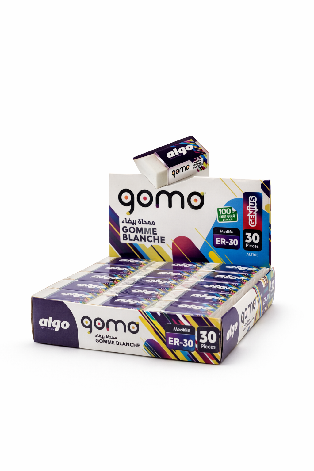 Gomme blanche Algo Gomo ER-30 – boîte de 30