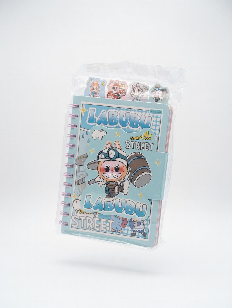 Carnet Spirale A6 Fantaisie avec Stickers – Modèles Labubu & Stitch