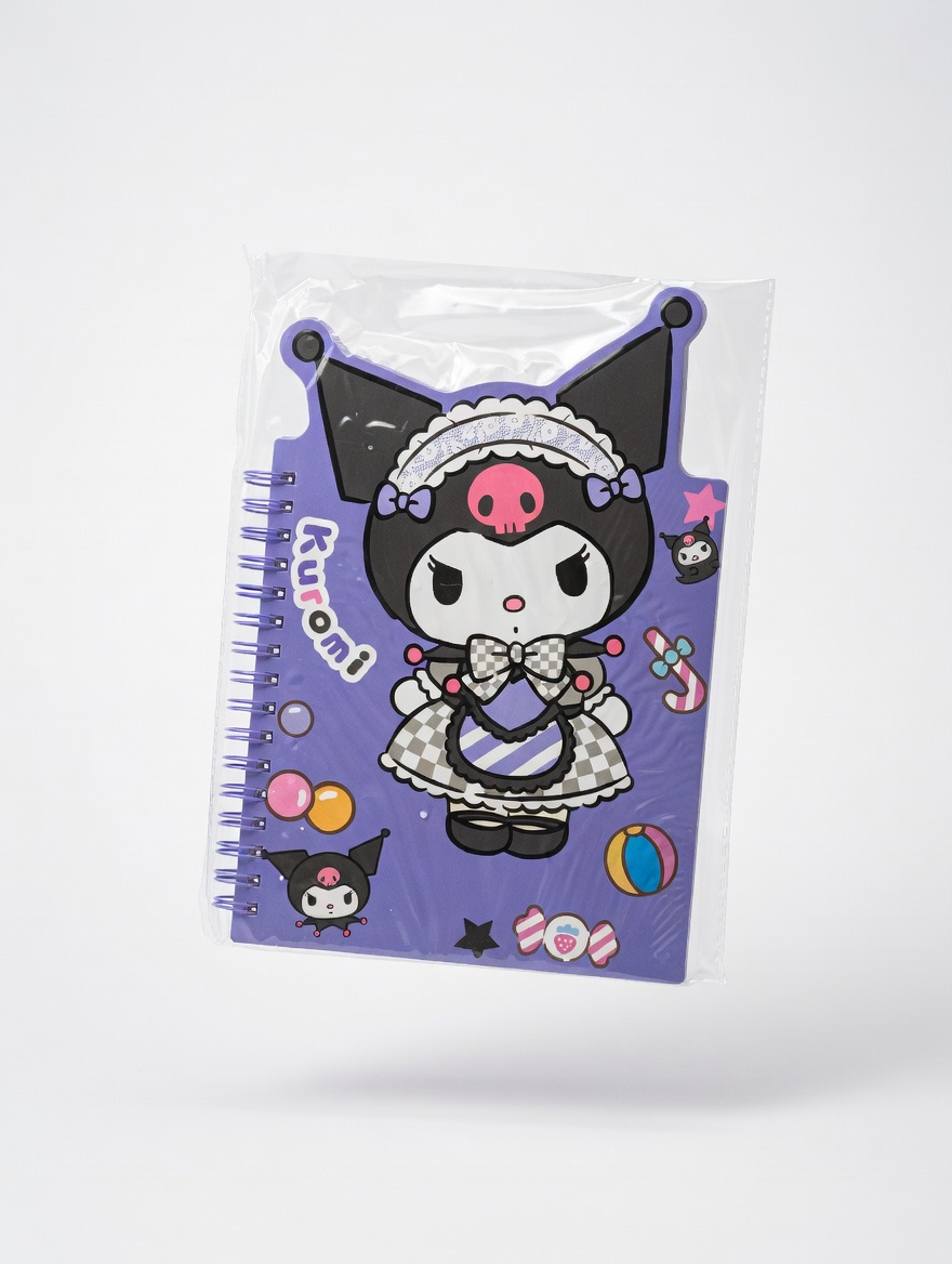 Carnet Spirale A5 Fantaisie – Modèles Cinnamoroll, Kuromi, Stitch & Labubu