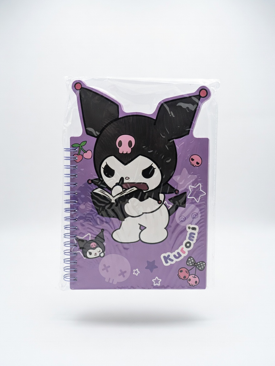 Carnet Spirale A5 Fantaisie – Modèles Cinnamoroll, Kuromi, Stitch & Labubu