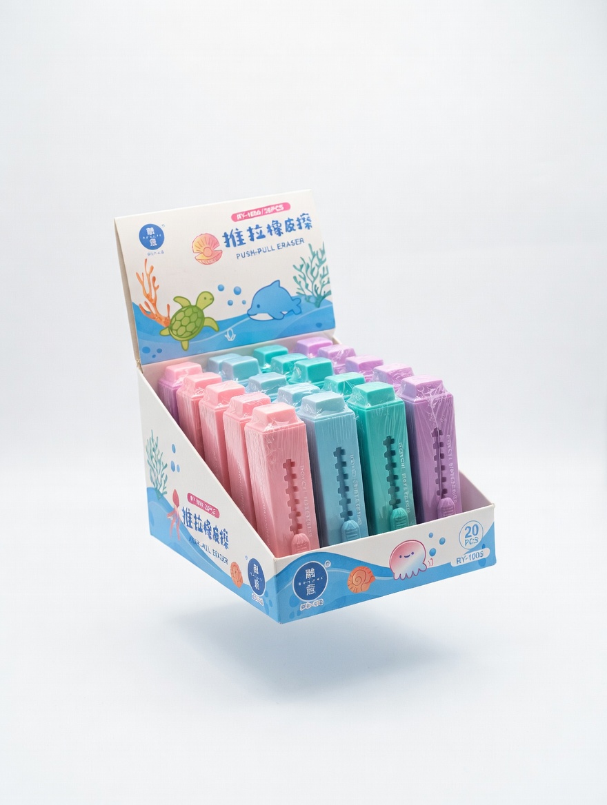 Gomme Rétractable Pastel – Gomme Push-Pull Pratique