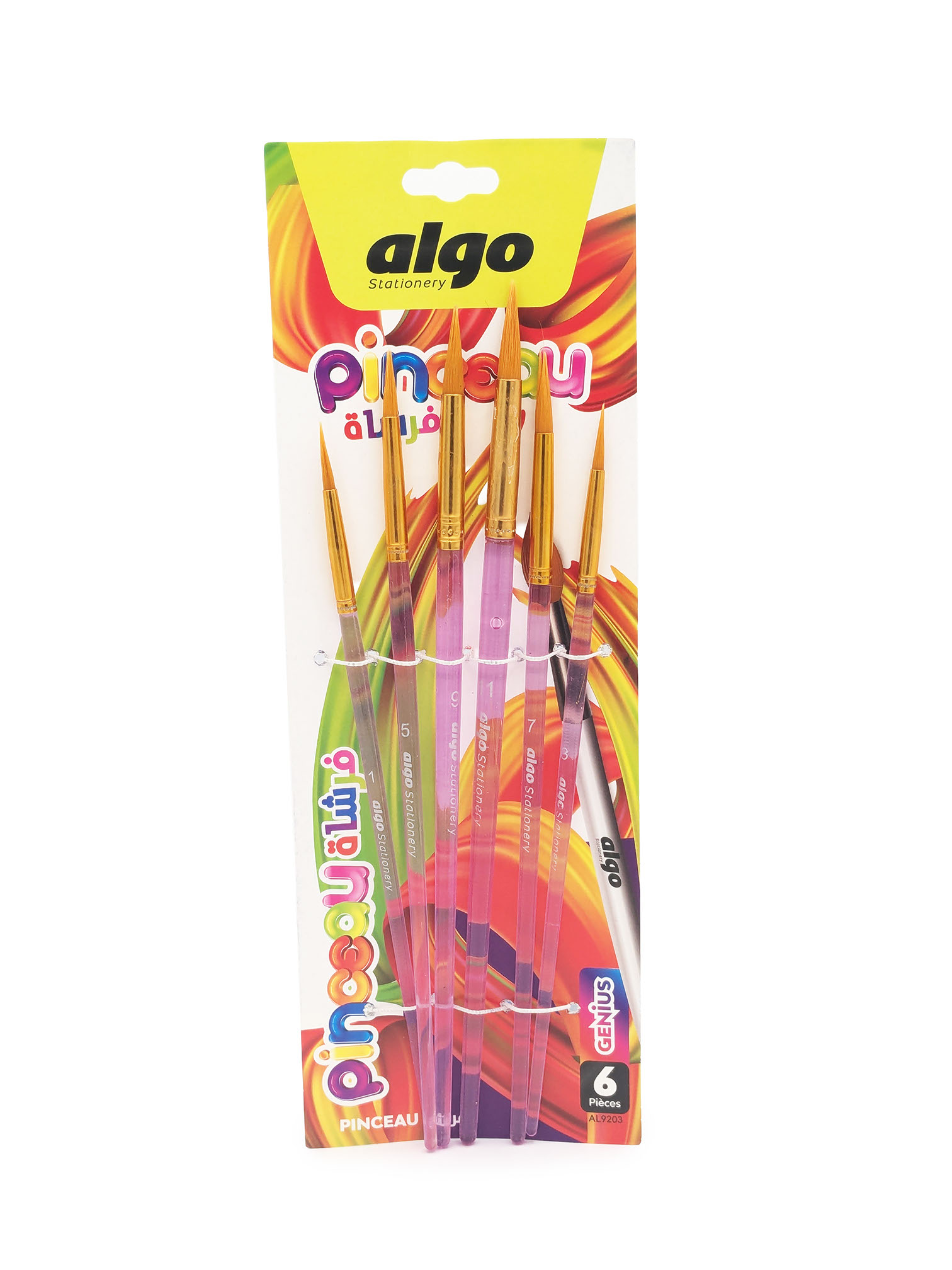 Assortiment de pinceaux roses Algo Genius – 6 pièces