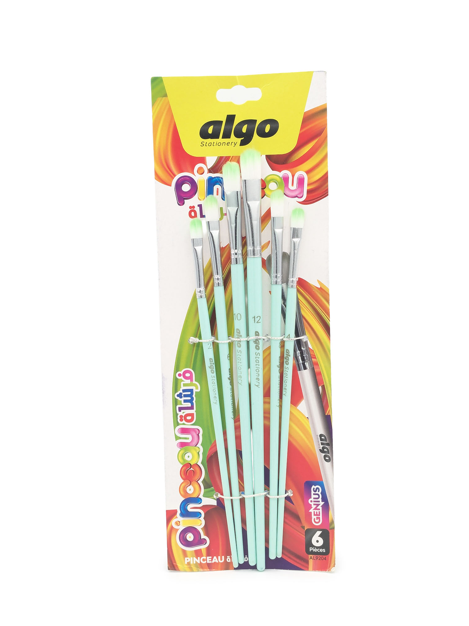 Assortiment de pinceaux plats Algo Genius – 6 pièces