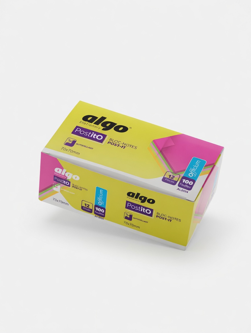 Bloc-notes autocollant Algo PostitO – 12 blocs de 100 feuilles
