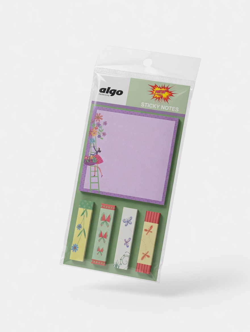 Post It  Algo Sticky Notes Lot 5 pièces - Design Kawaii