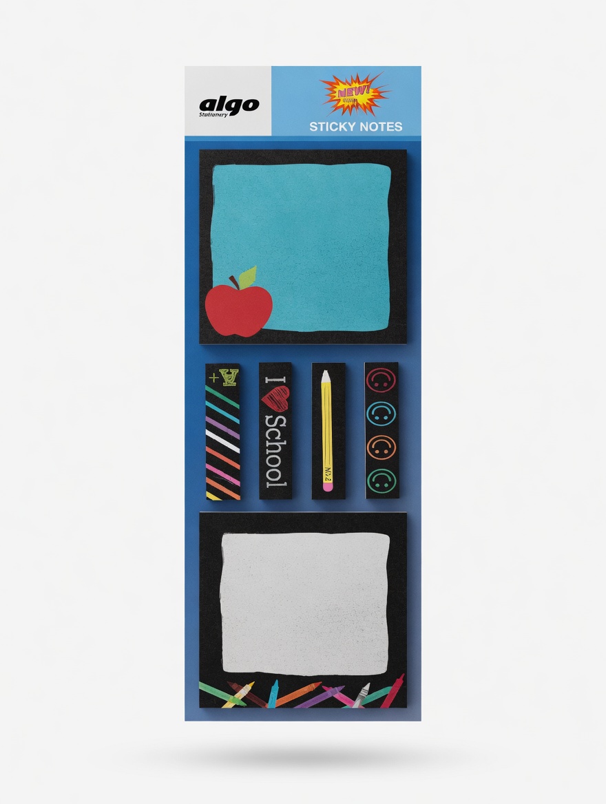 Post It  Algo Multiformes - Motifs Kawaii Fleur / Oiseau / École