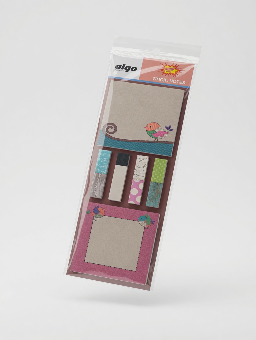 Post It  Algo Multiformes - Motifs Kawaii Fleur / Oiseau / École