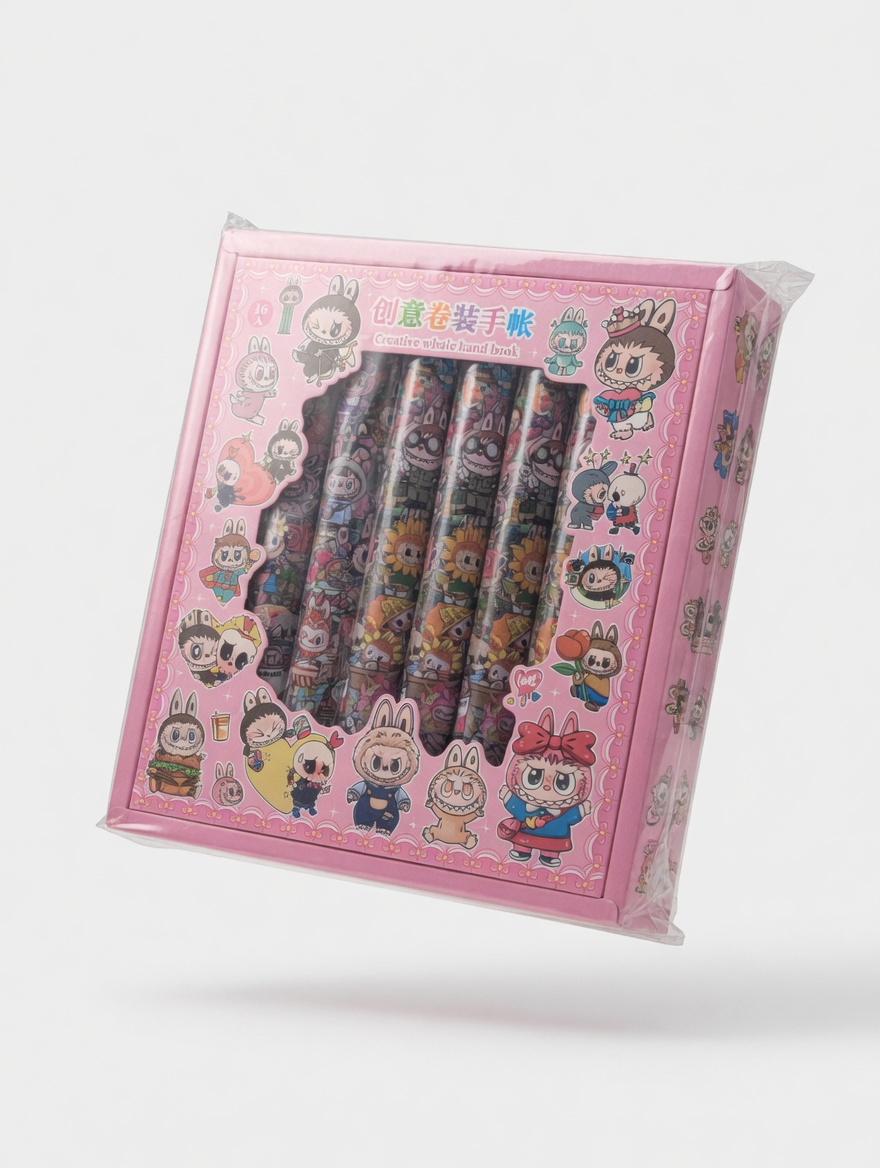 Rouleaux Autocollants Kawaii Sanrio Stitch Labubu - Coffret