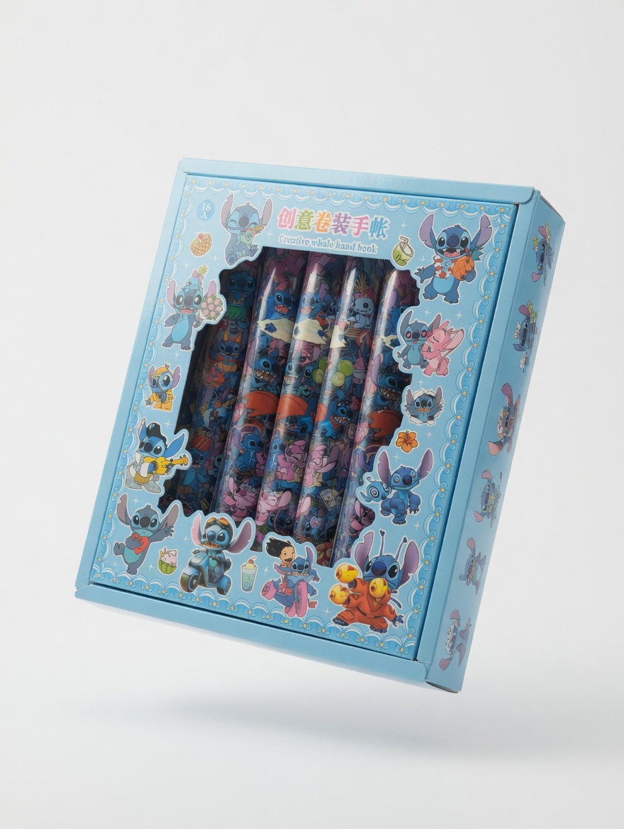 Rouleaux Autocollants Kawaii Sanrio Stitch Labubu - Coffret