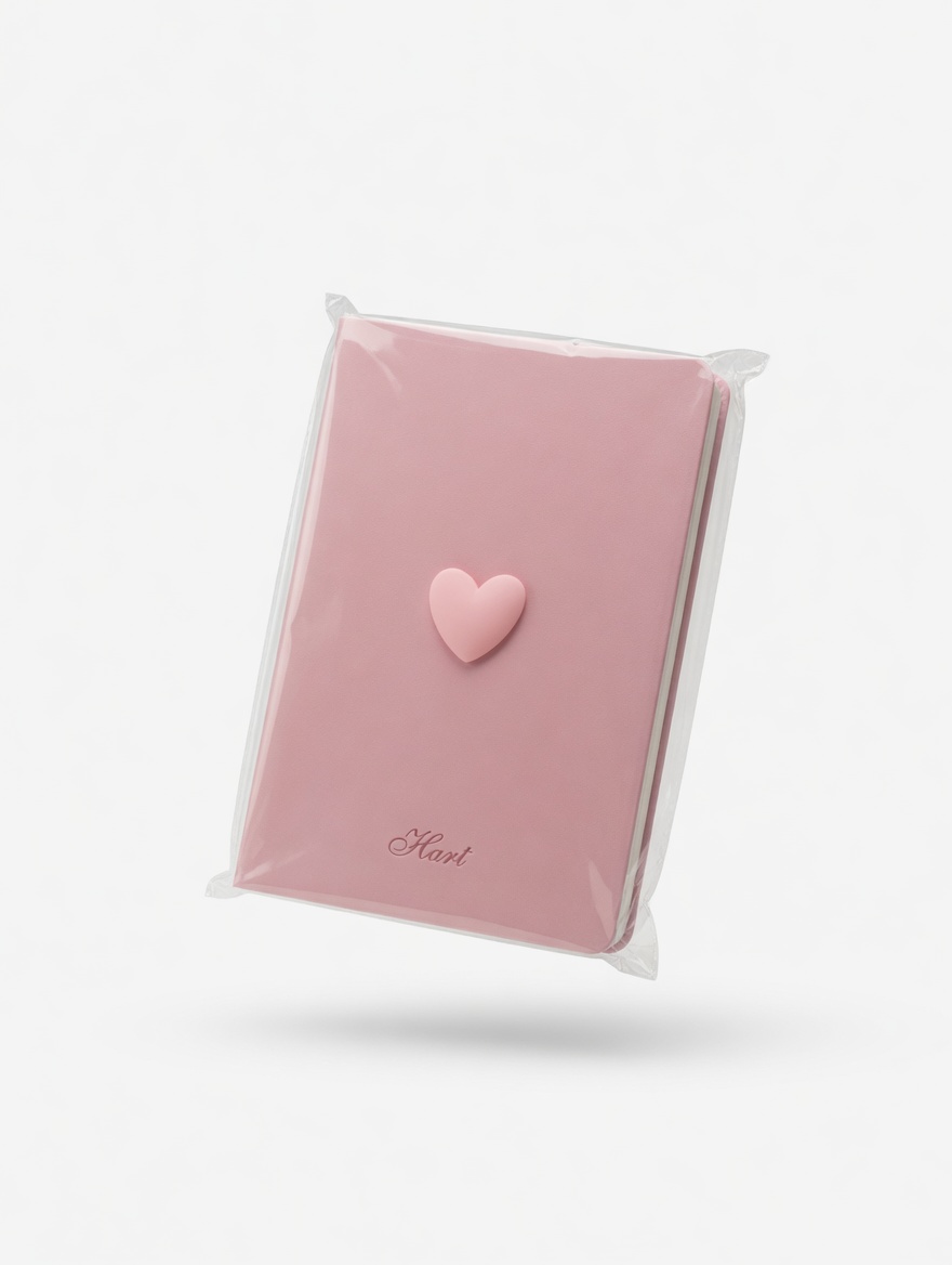 Carnet Hart Couleurs Pastel avec Cœur - 6 Coloris
