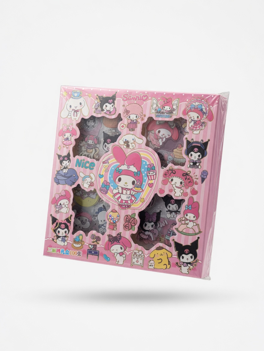 Boîte Stickers Sanrio My Melody & Kuromi 100 Pièces
