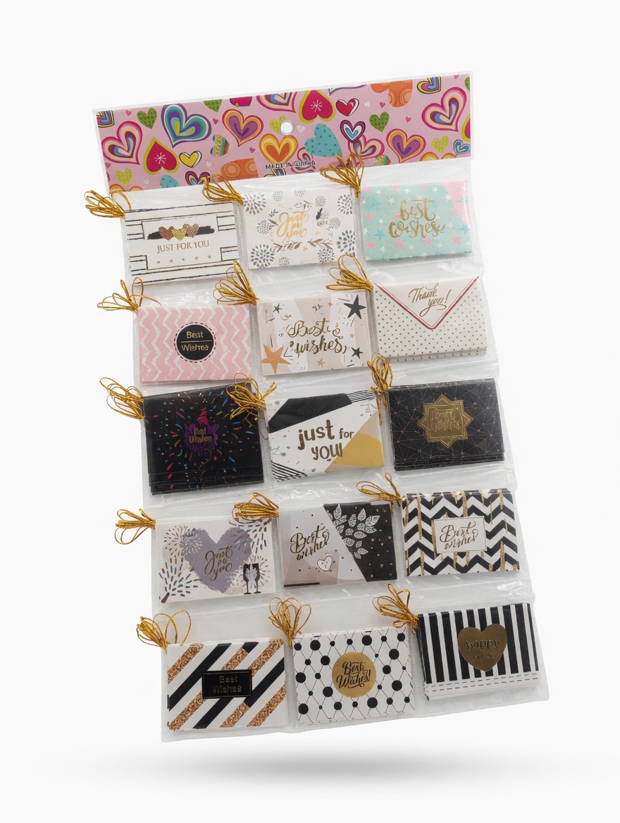 Présentoir Cartes Vœux 15 Motifs 120 Cartes
