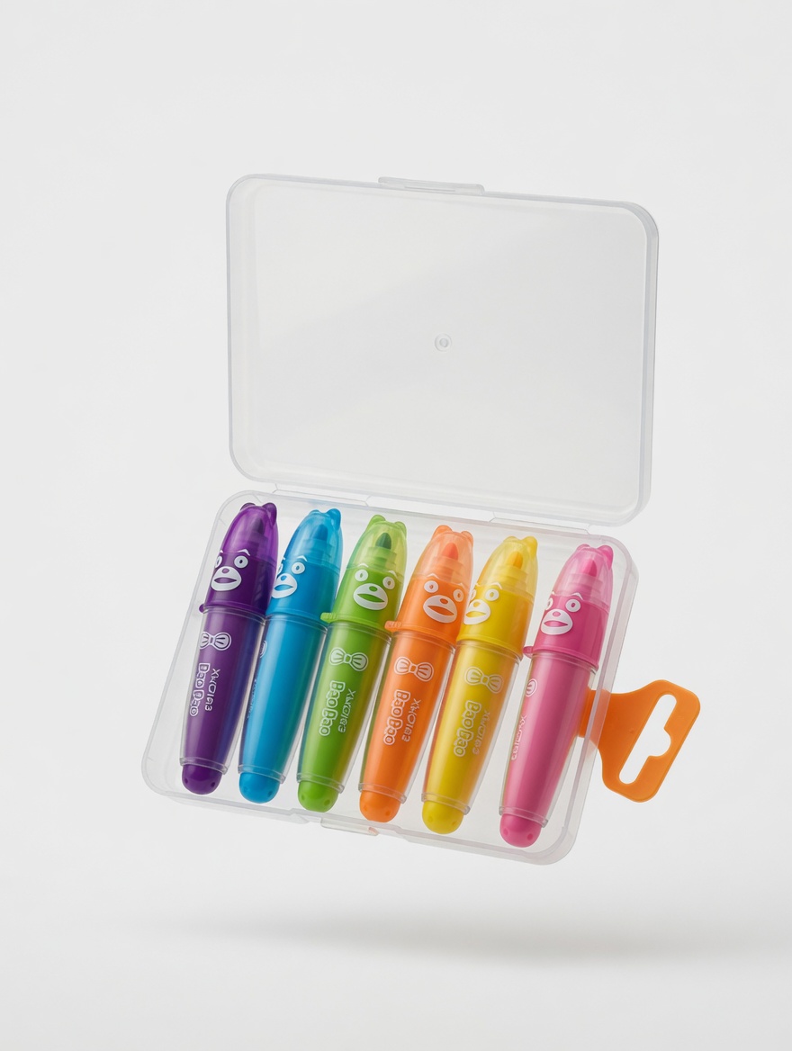 Surligneurs BaoBao 6 Couleurs Ours Kawaii en Étui