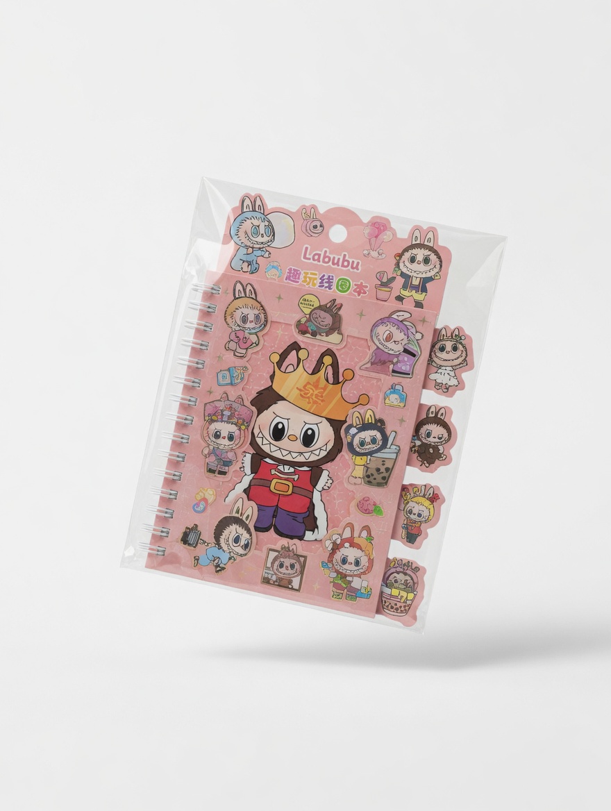 Carnet Spirale Kawaii Stickers My Melody Labubu Stitch
