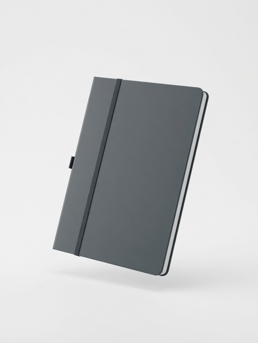 Carnet A5 Cuir Vegan Élastique Blanc ou Gris Anthracite
