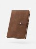 Carnet A5 Cuir Vegan Bouton Pression Bleu Brun Gris