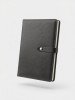Carnet A5 Cuir Vegan Bouton Pression Bleu Brun Gris