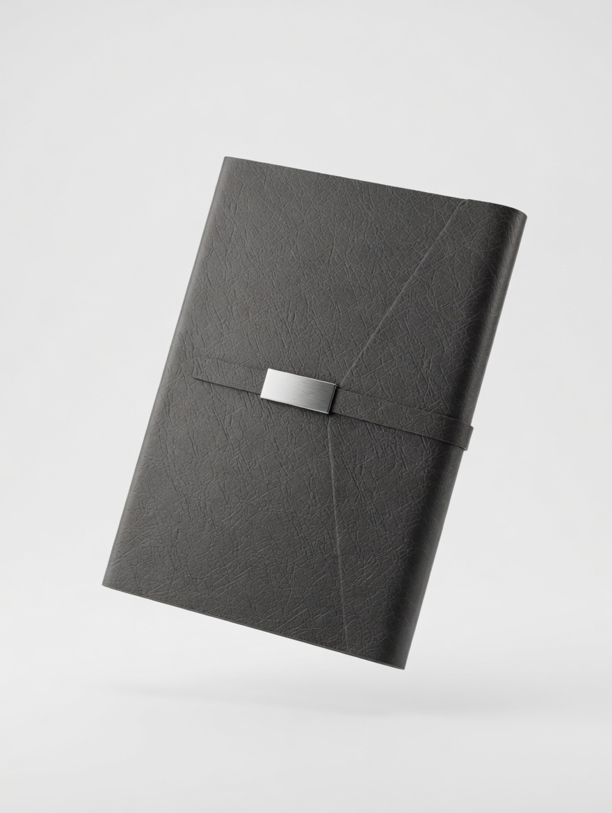 Carnet A5 Cuir Vegan Bande Élastique Fermeture Métal