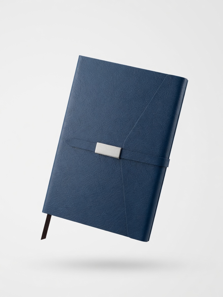 Carnet A5 Cuir Vegan Bande Élastique Fermeture Métal