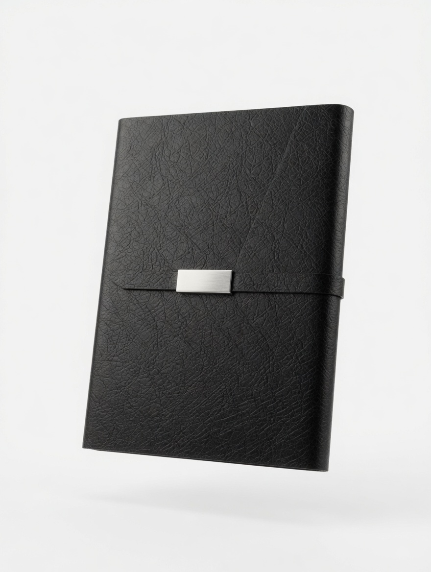 Carnet A5 Cuir Vegan Bande Élastique Fermeture Métal