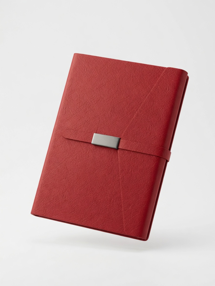 Carnet A5 Cuir Vegan Bande Élastique Fermeture Métal