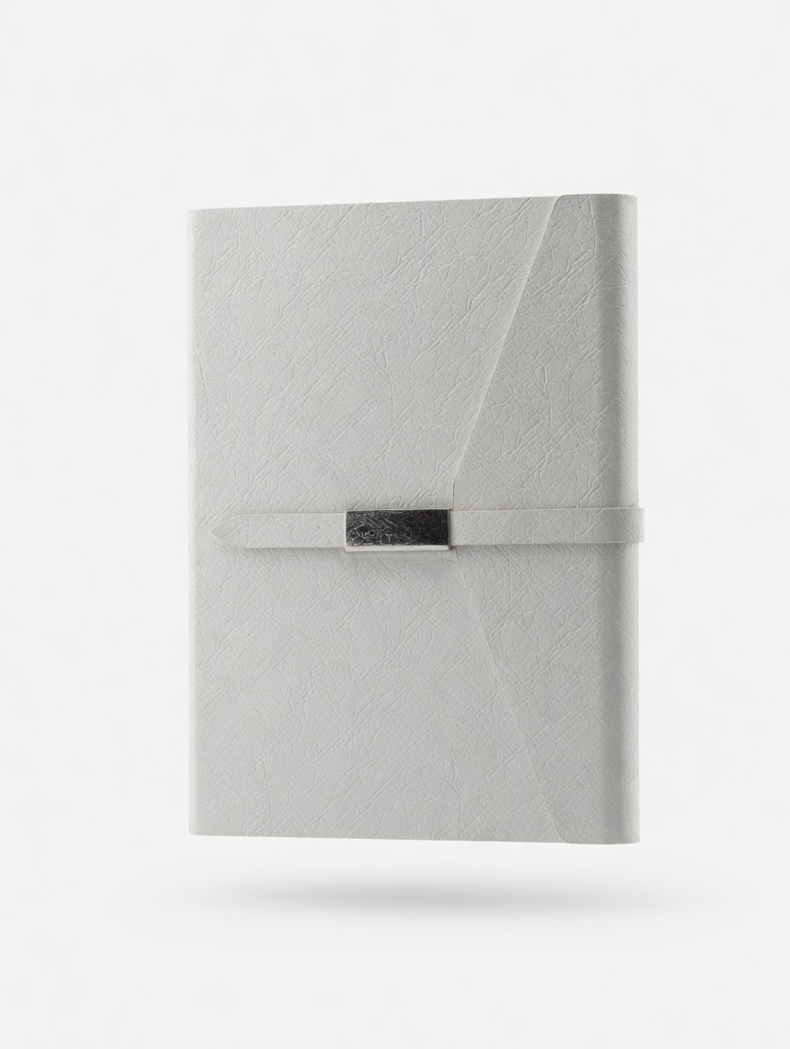 Carnet A5 Cuir Vegan Bande Élastique Fermeture Métal