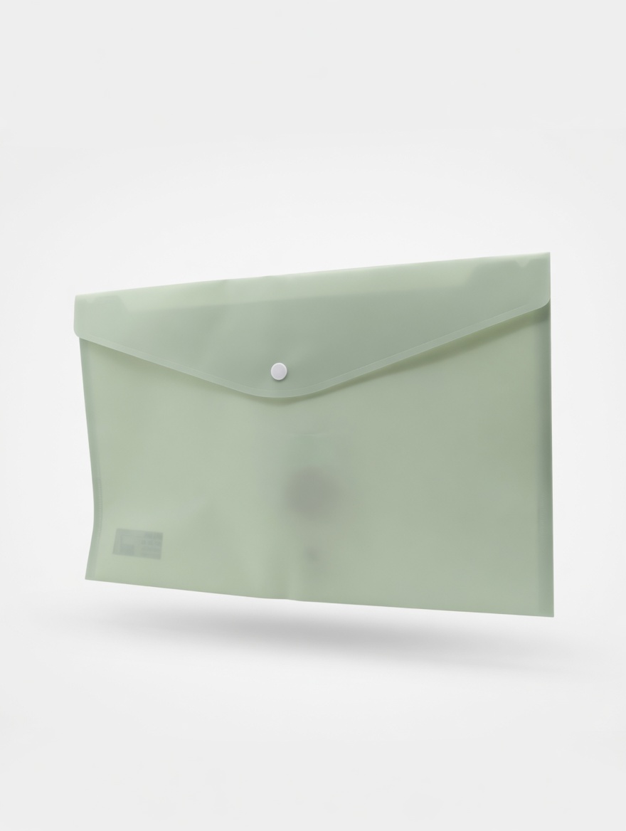 Pochette Plastique Translucide Verte Bouton Pression