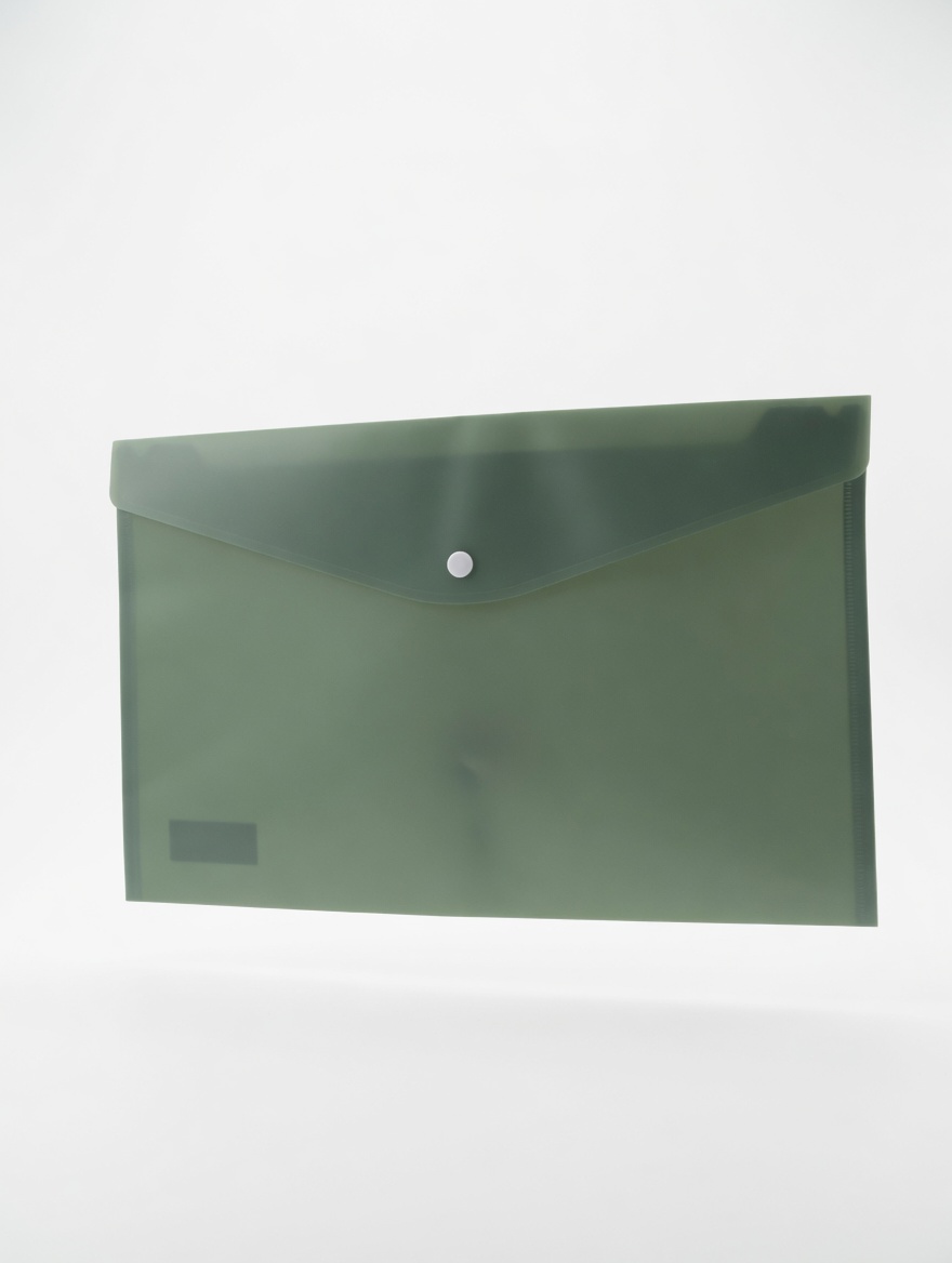 Pochette Plastique Translucide Verte Bouton Pression