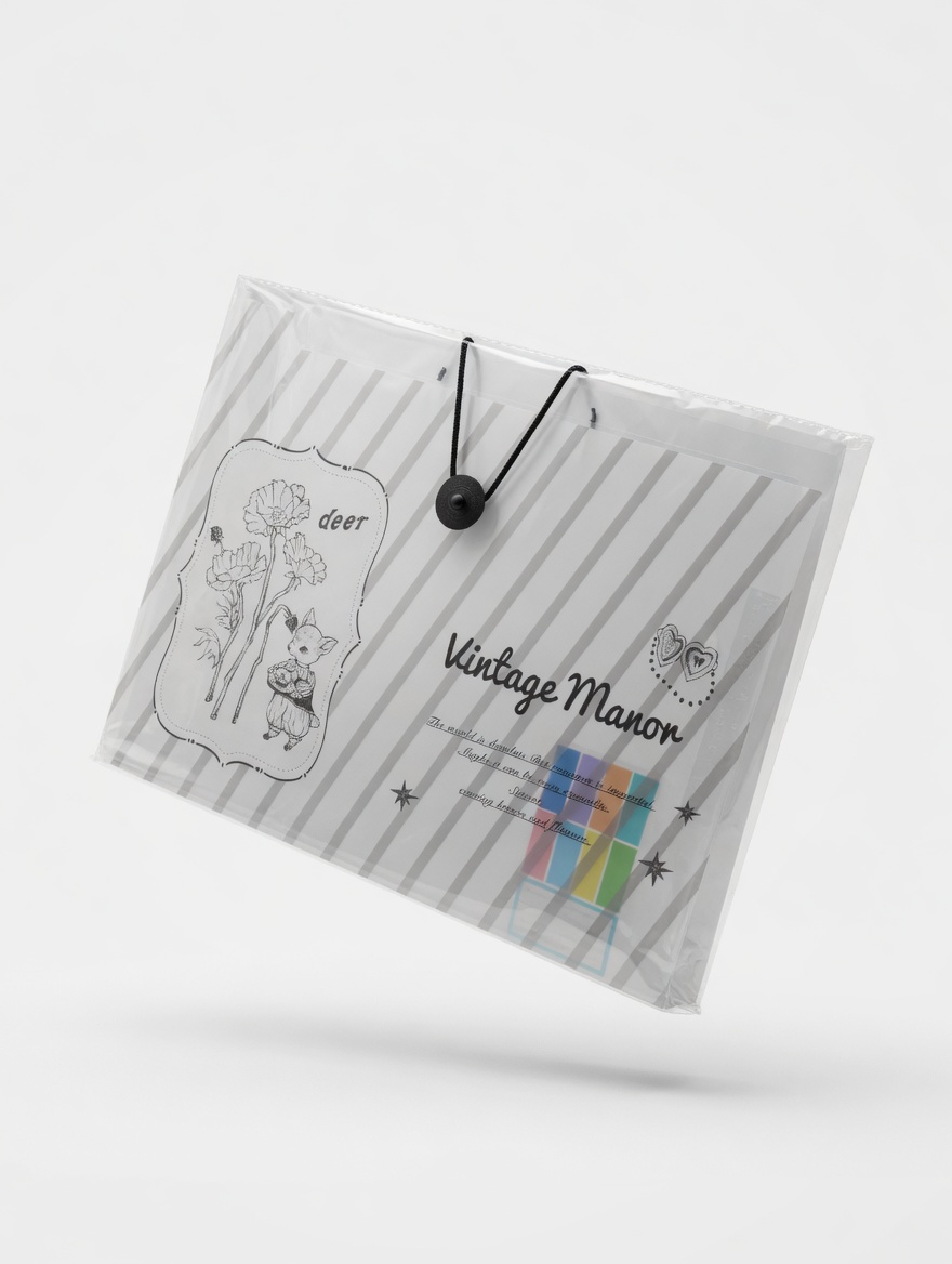 Pochette Vintage Manor 8 Compartiments Stickers Kawaii A4