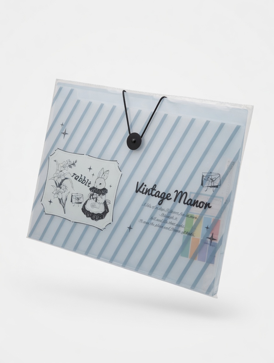 Pochette Vintage Manor 8 Compartiments Stickers Kawaii A4