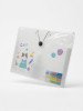 Pochette Oil Pastel Animals 8 Compartiments avec Stickers A4