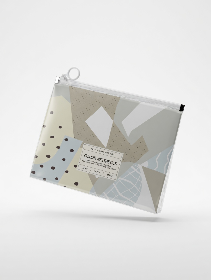 Pochette Zip A5 Design Abstrait Pastel - Organisateur Algo