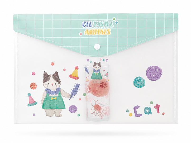 Pochette A4 Animaux Pastel - Rangement Scolaire Enfant Rigolo