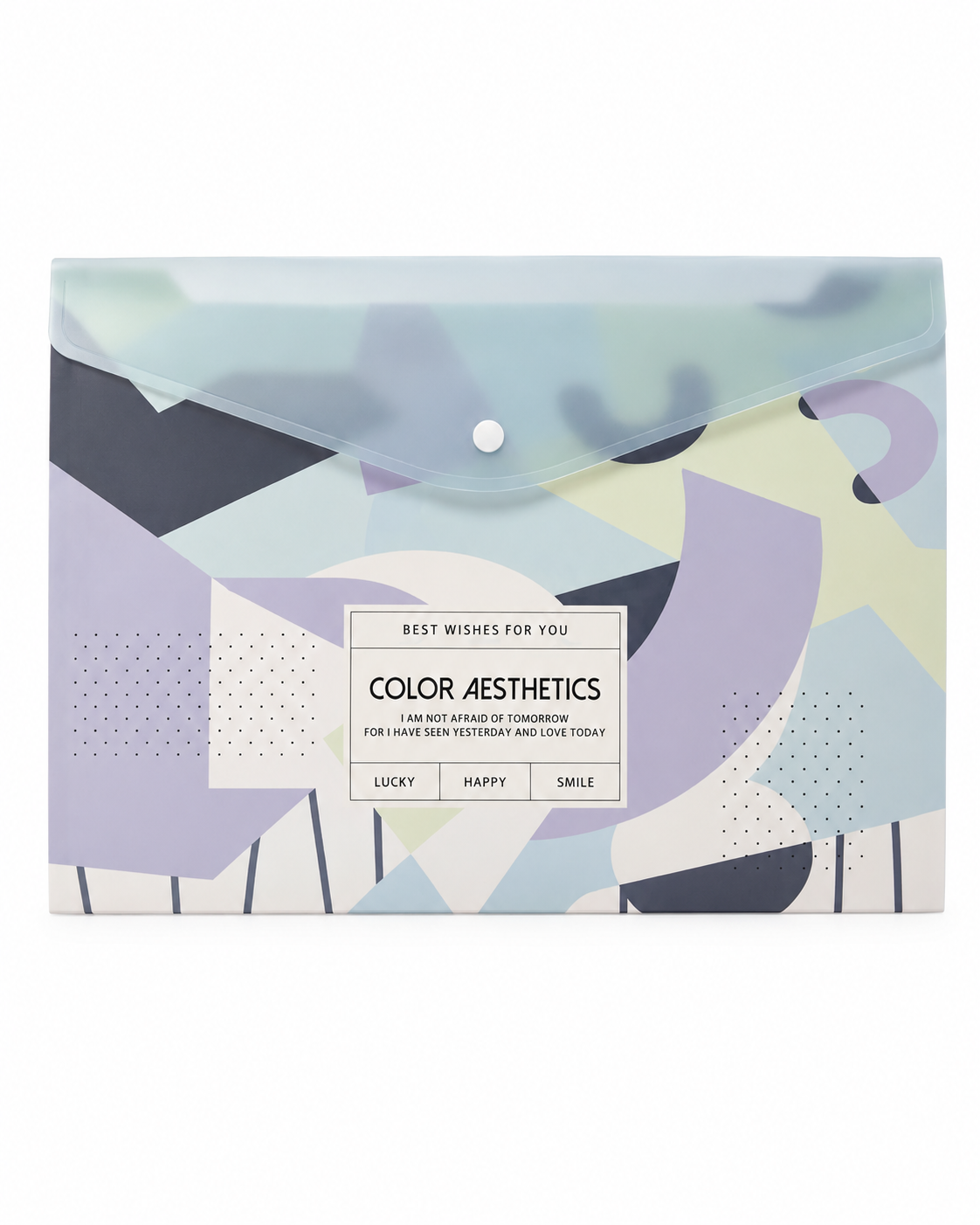 Pochette Document A4 Design Géométrique Transparent – Color Aesthetics