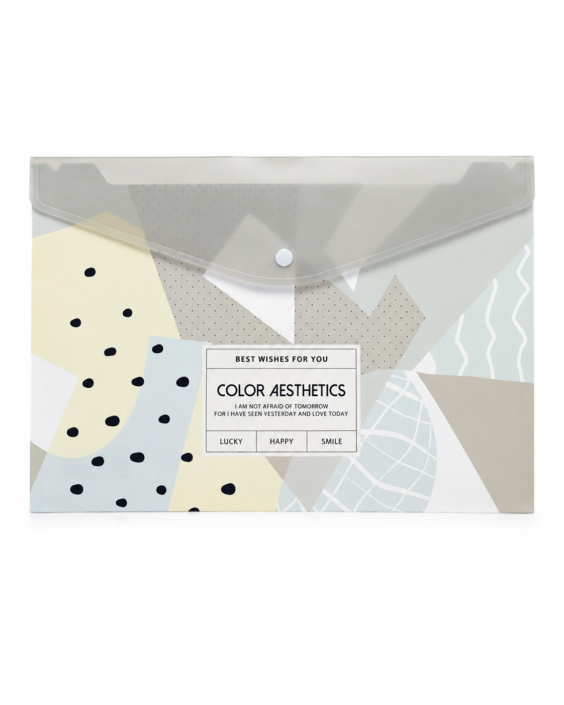 Pochette Document A4 Design Géométrique Transparent – Color Aesthetics