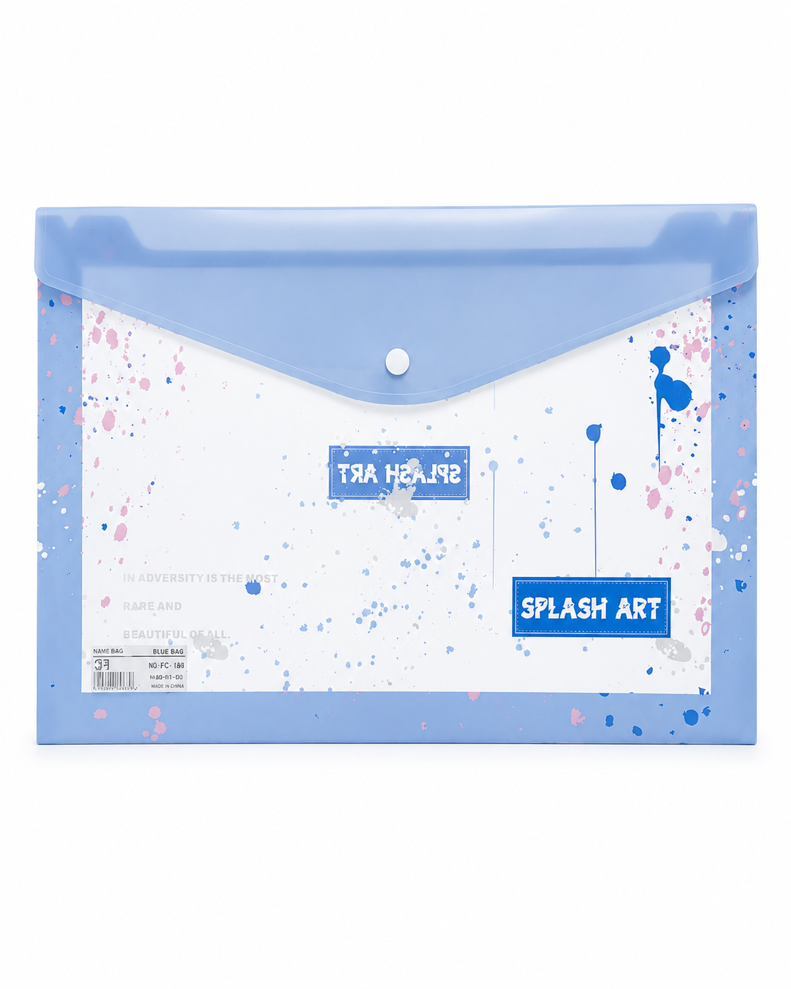 Pochette A4 Colorée Transparente – Design Splash Artistique