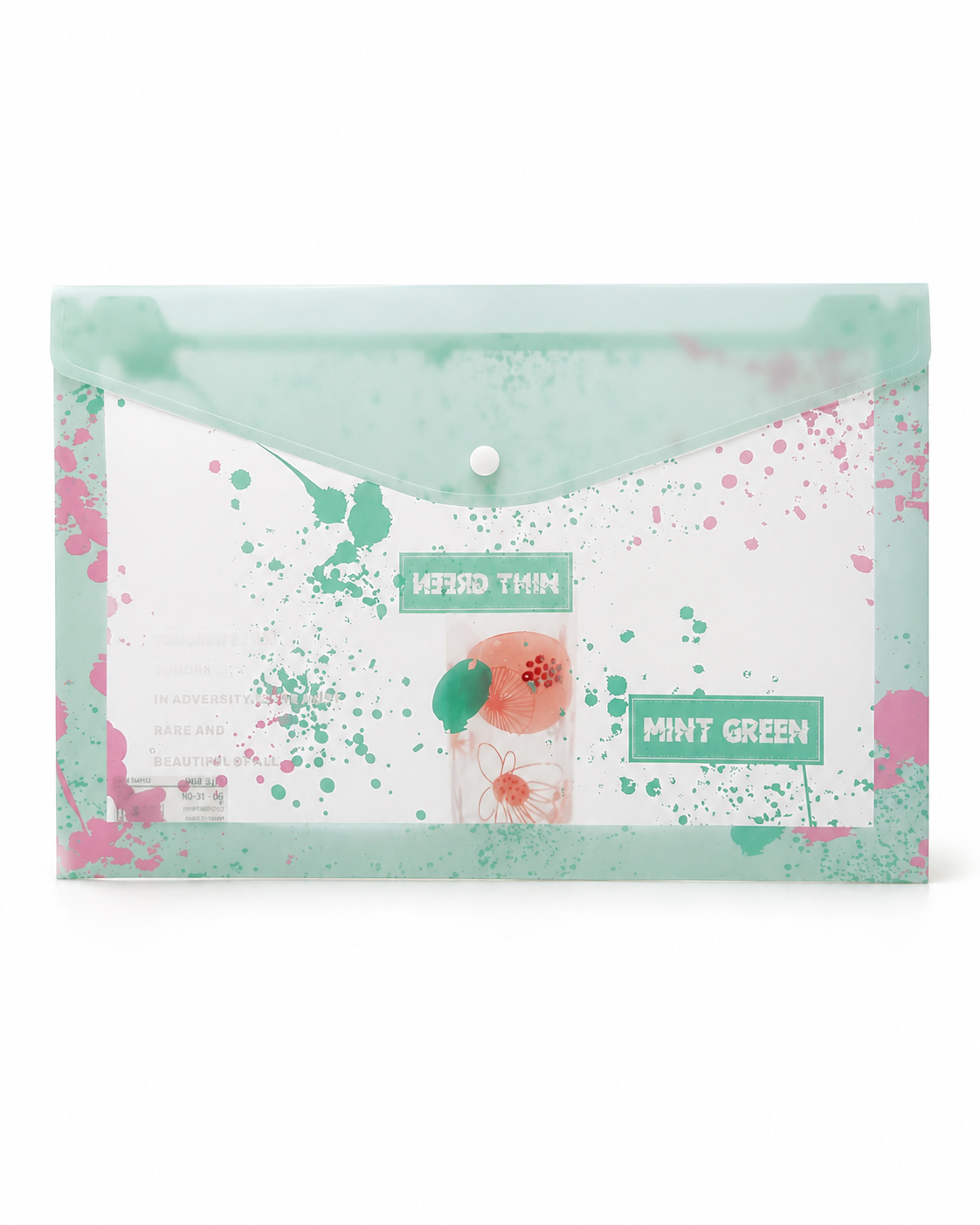 Pochette A4 Colorée Transparente – Design Splash Artistique