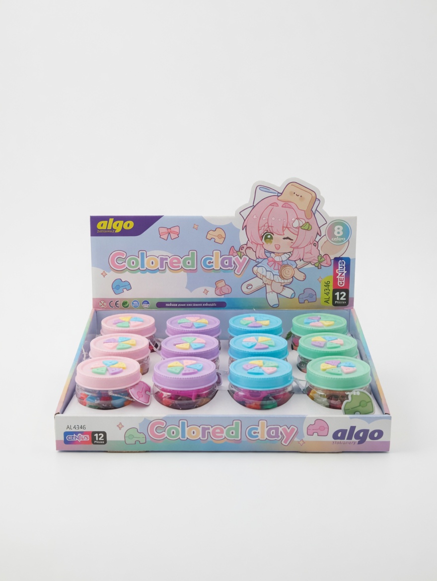 Pâte à modeler colorée pour enfants – Kit créatif 8 couleurs en pot réutilisable