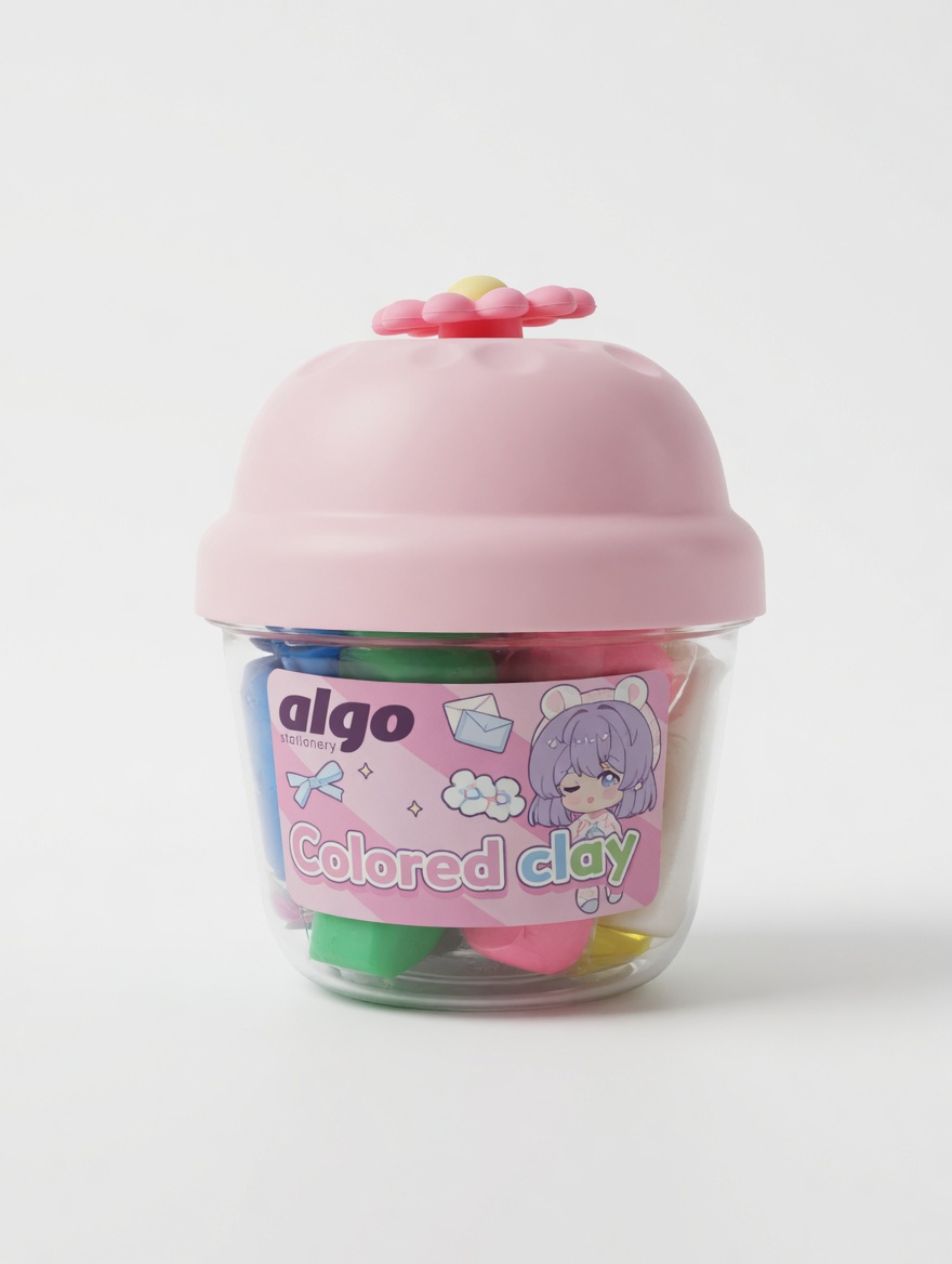 Pâte à modeler colorée 10 couleurs pour enfants – Pot créatif réutilisable avec couvercle fleur