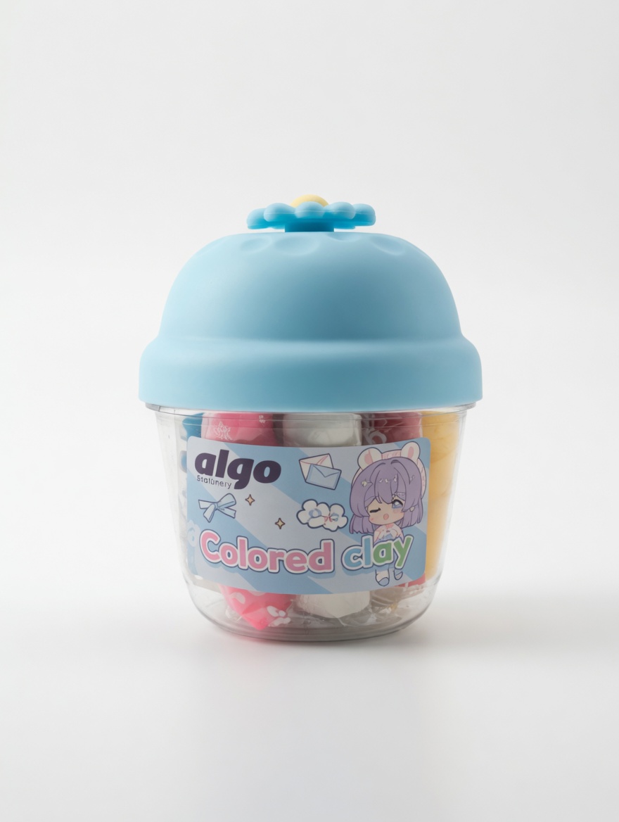 Pâte à modeler colorée 10 couleurs pour enfants – Pot créatif réutilisable avec couvercle fleur