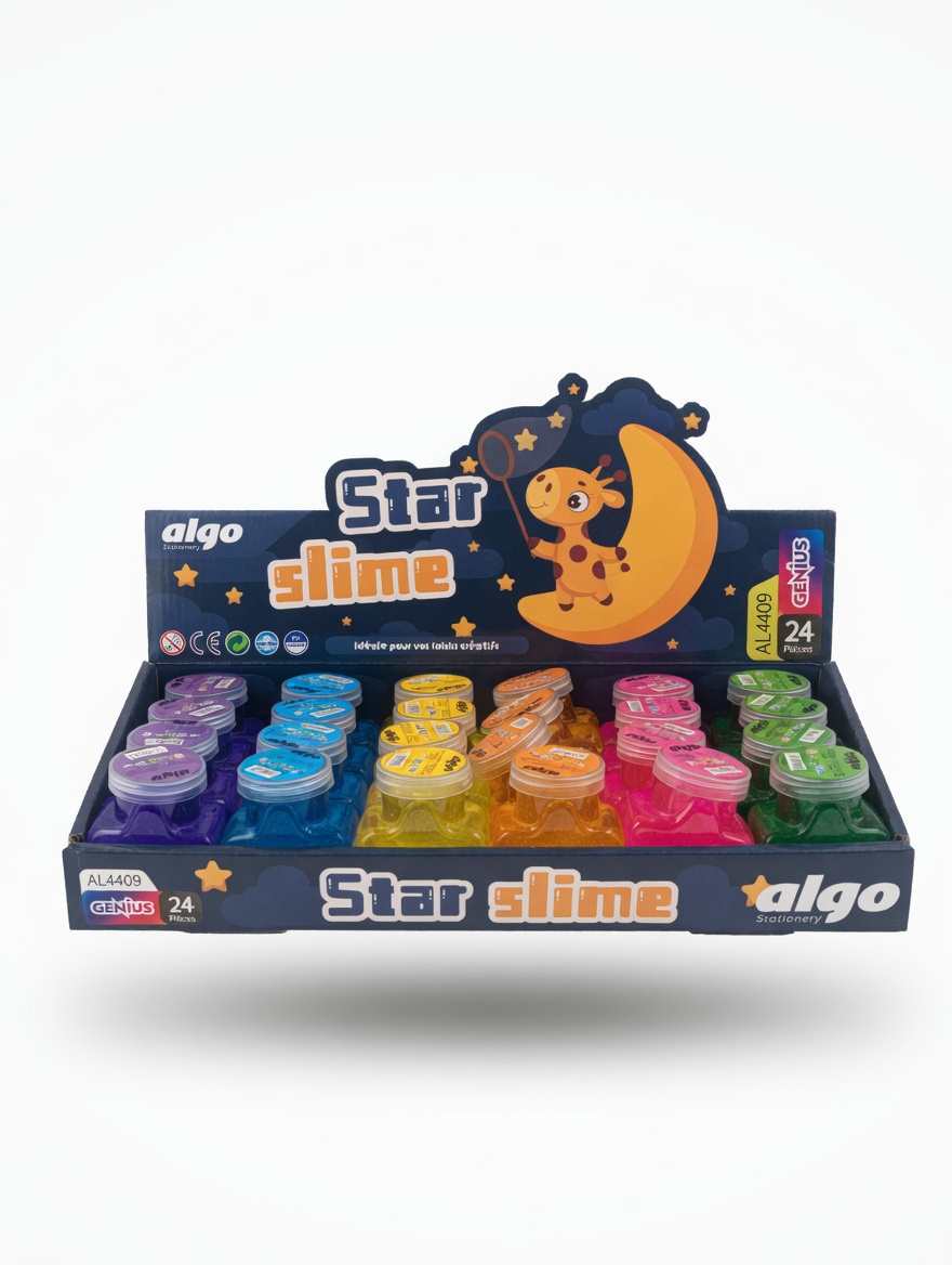 Star Slime pailleté en pot étoile – Slime coloré et brillant pour enfants
